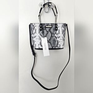 Calvin Klein Black and White Snake Print Women's Hand Shoulder Crossbody Bag NWT